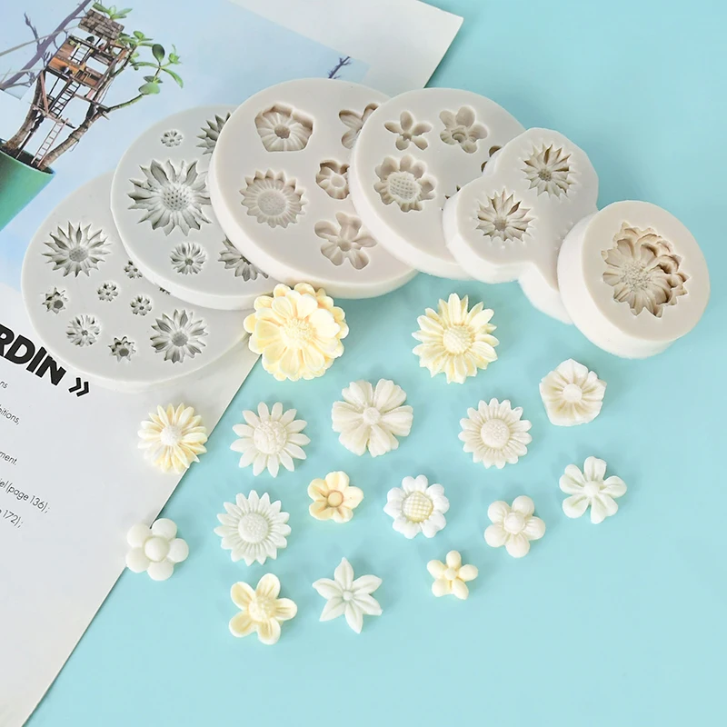 3D Mini stokrotka kwiatowa silikonowa foremka na ciasto narzędzie dekoracyjne wesele przyjęcie urodzinowe czekoladowe cukierki forma do pieczenia do ciasta