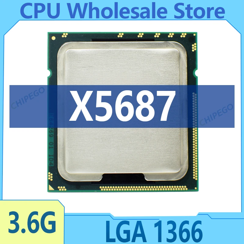 Xeon X5687 X 5687 SLBVY CPU Processor 3.6GHz 12MB Quad Core 6.4GT/s LGA 1366