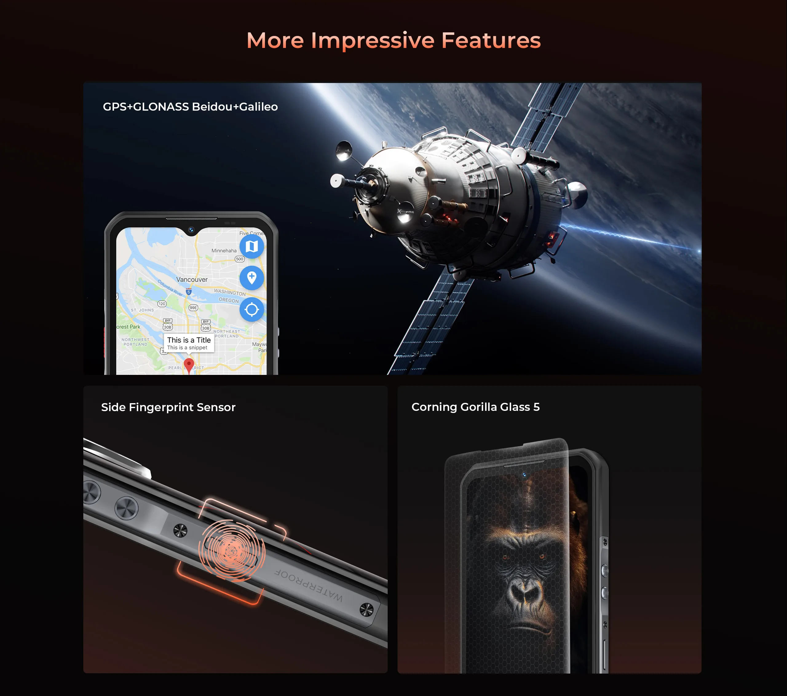 OUKITEL WP55 Pro Rugged Phone 11000mAh Battery 128dB Loudspeaker Android IP68 IP69K Waterproof 48GB RAM 512GB ROM Camping Light
