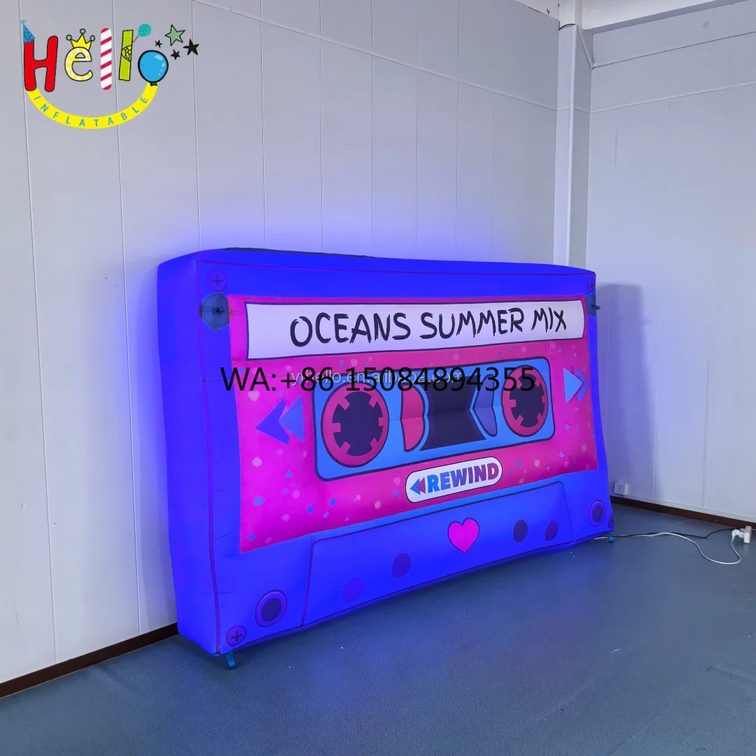 Customized Multi-Color Music Theme Inflatable Retro Cassette Tape