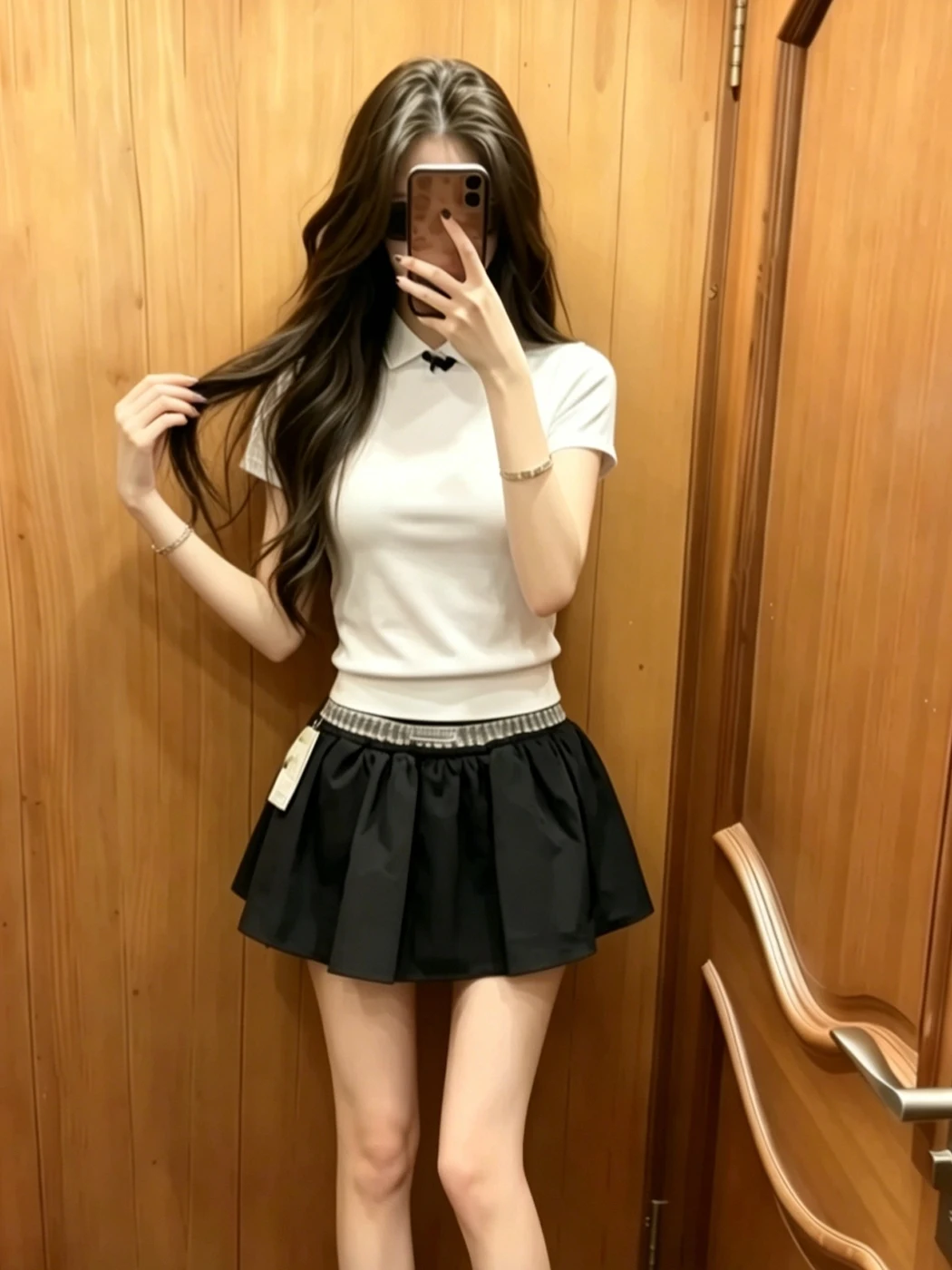 

Sweet Summer Youthful Set Women's High Waist Short Sleeve Turn-down Collar Knitted Top And Flower Bud Short Skirt Two-piece Set