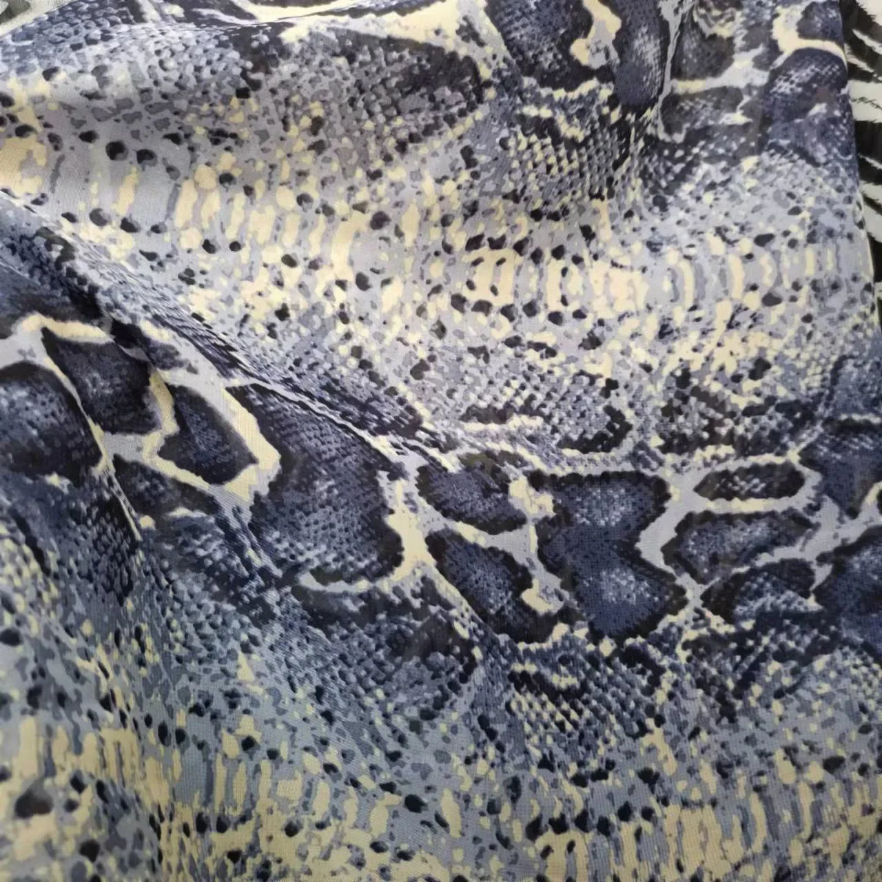 On Sale Snake Skin Pattern Chiffon Fabric for Sewing Dress Scarf Ribbon Garment 1 Yard