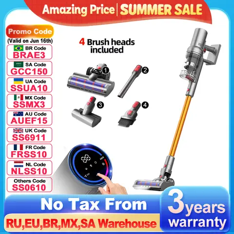 무선 진공 청소기 무선 스틱 휴대용 핸드 헬드 진공,스마트 먼지 센서,터치 디스플레이 화면,자동 속도