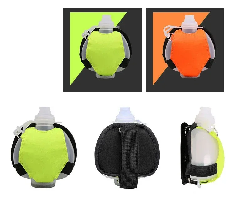 Mini Running Wrist Water Bottle Kettle Holder Wrist Storage Bag Hydration Pack Soft Flask For Marathon Riding Fitness Climbing