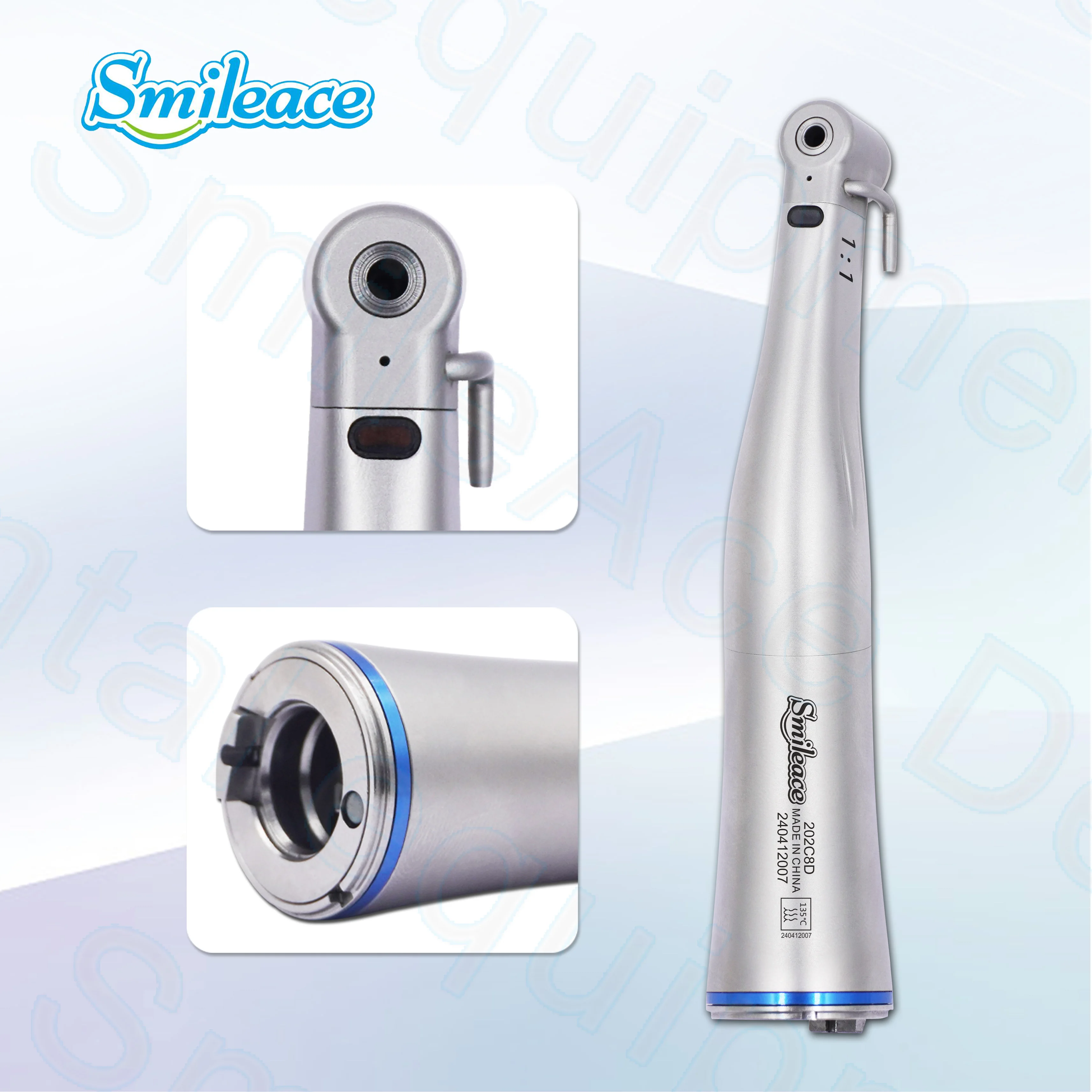 

Dental Contra Angle Reducation Speed 1:1 Low Speed Handpiece Optic LED For E-type Electric Micromotor Tool