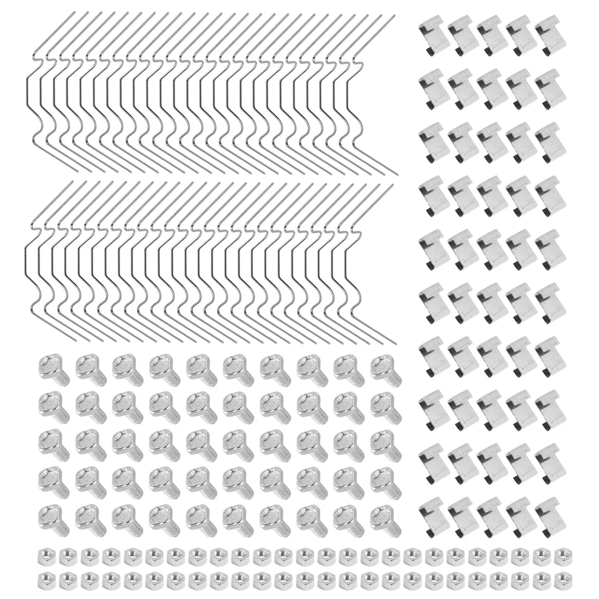 HEIßER 200Pcs Gewächshaus Reparatur Kit, Enthalten Verglasung W Draht Clip, Z Überlappung Clip, Aluminium Mutter und Bolzen für Aluminium Gewächshaus
