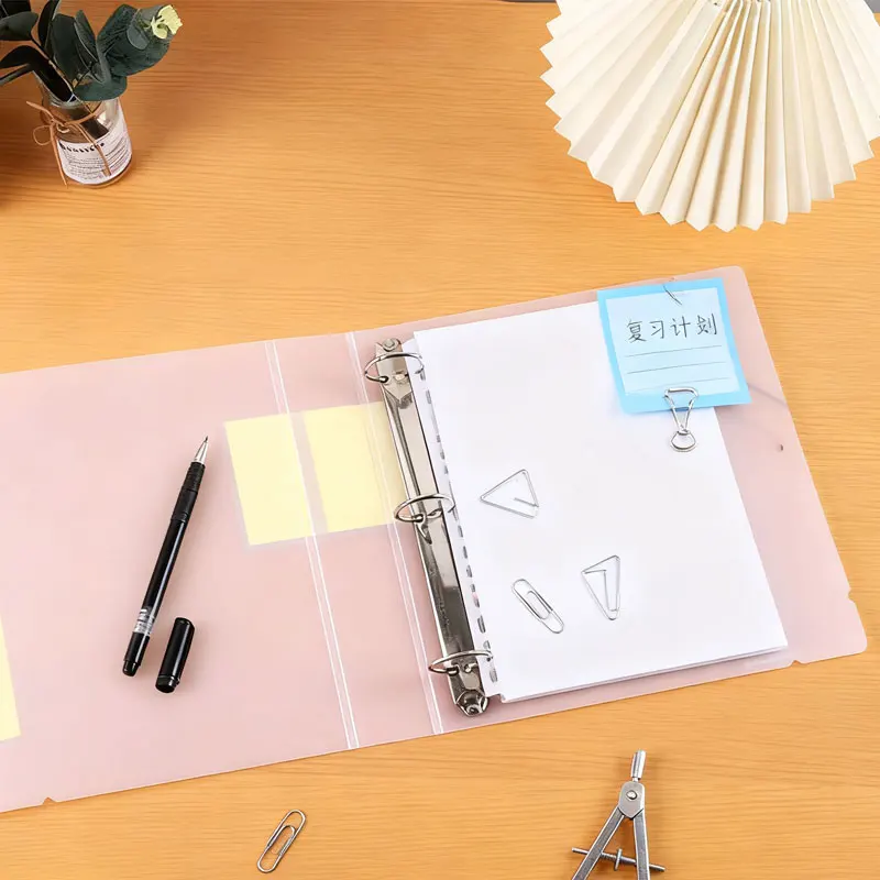 50Pcs A4/B5/A5 File Bag Loose Leaf Clear Binder Sleeves Thin Plastic Transparent Sheet Document Protector Folder Office Supplies