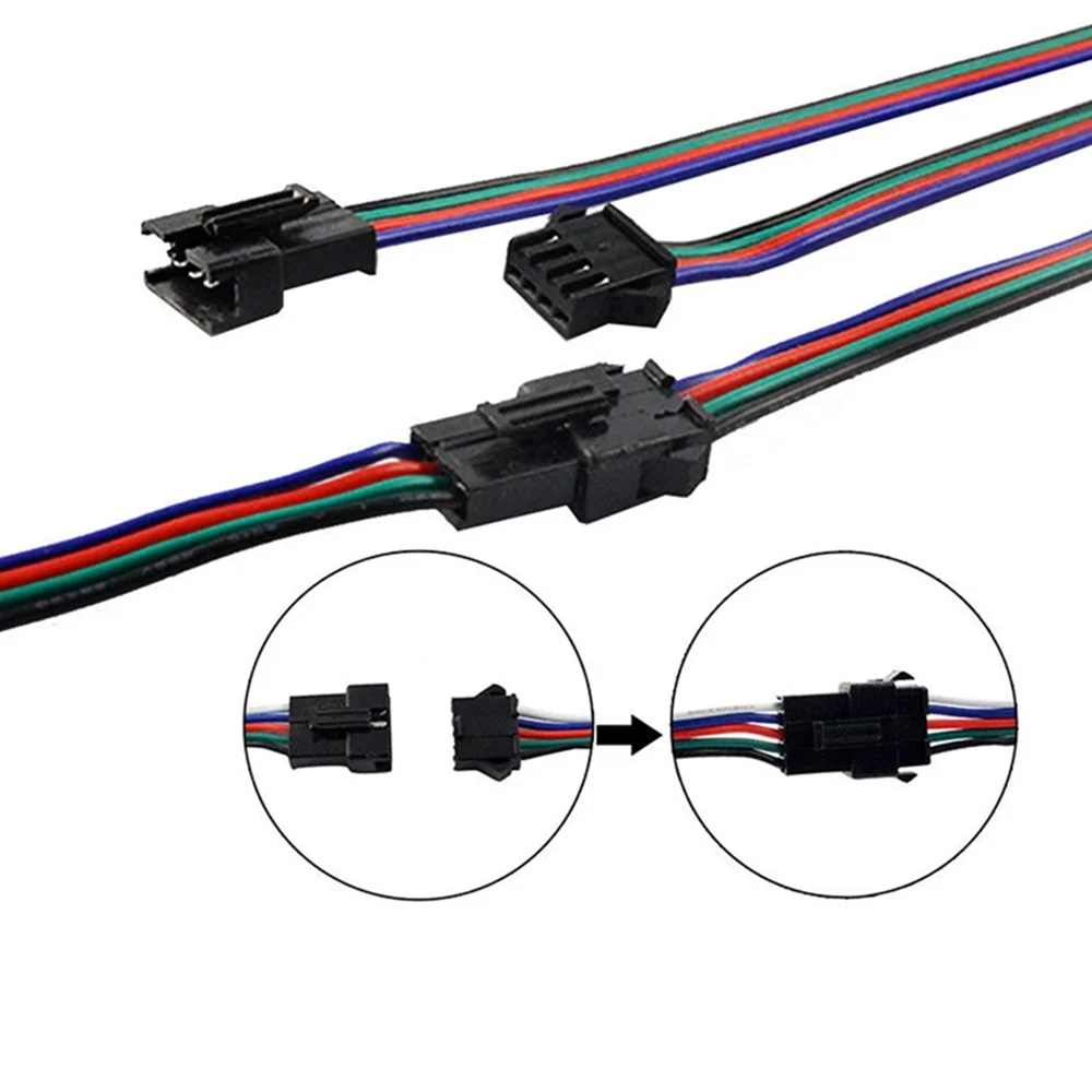 10Pairs 20cm JST SM 2P 3P 4P 5P 6P Plug Socket Male to Female Wire Connector LED Strips Lamp Driver Connectors Quick Adapter