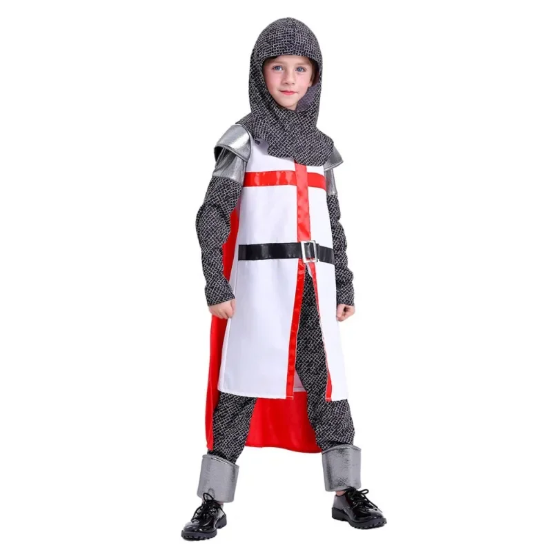 

Kids Crusader Knight Costume Medieval Templar Crusader Cosplay Costumes Halloween Book Day Role Play Outfit