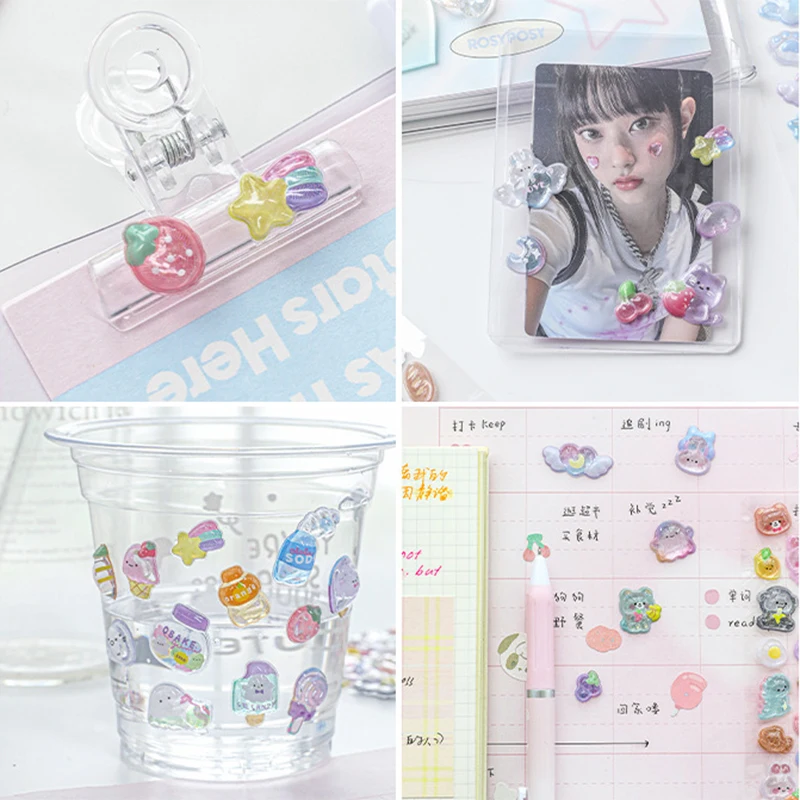 3D الإغاثة هلام ملصقات الكرتون الحيوان ملصق الحلوى شبح أرنب ملصقات الجمالية DIY جراب هاتف مذكرات القرطاسية ملصق #3