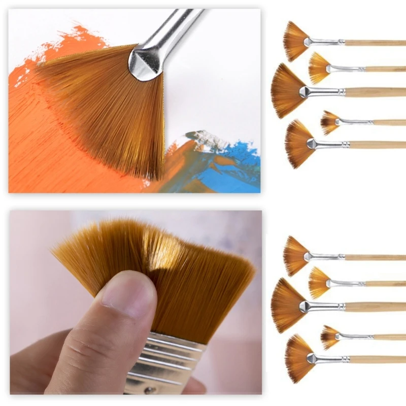 Pincel pintura profesional oblicuo redondo punta abanico, pincel acuarela, delineador, para aceite acuarela