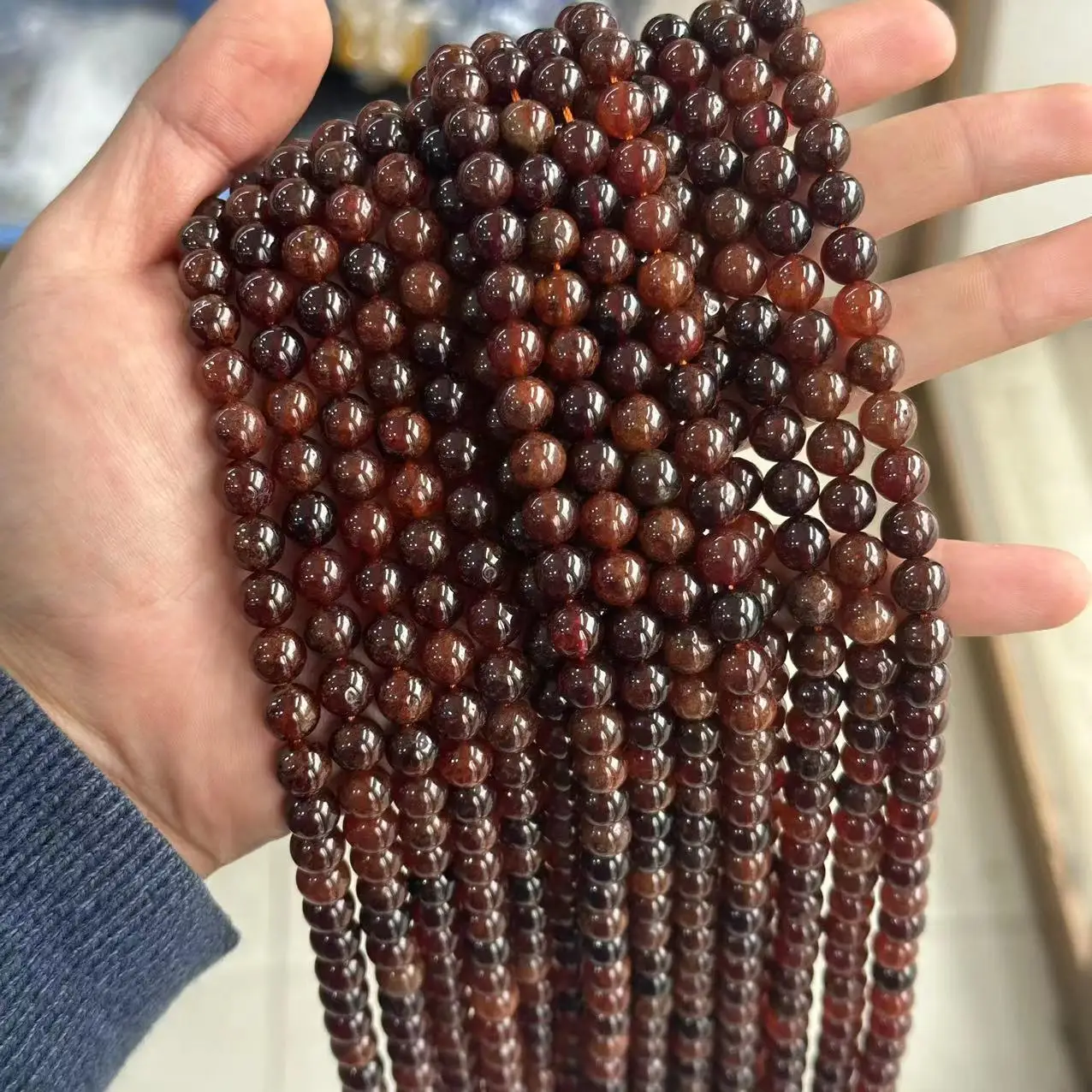 HESSONITE GARNET ROUND 6/7/8/9mm nature  for making jewelry necklace  FPPJ wholesale loose beads