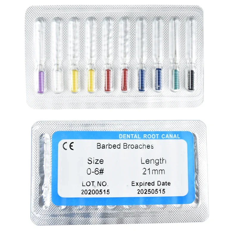 

10Pcs Dental Root Canal Cleaning Smooth Needle Square Broaches Barbed Broaches for Endodontic Treatment Root Canal Therapy
