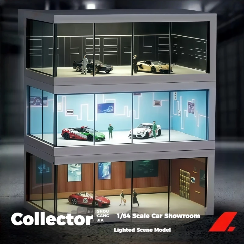 

1:64 миниатюрная модель сцены, выставочный зал автомобиля, парковка, пылезащитный чехол, стеллаж для хранения модели автомобиля, витрина, коллекционные подарки
