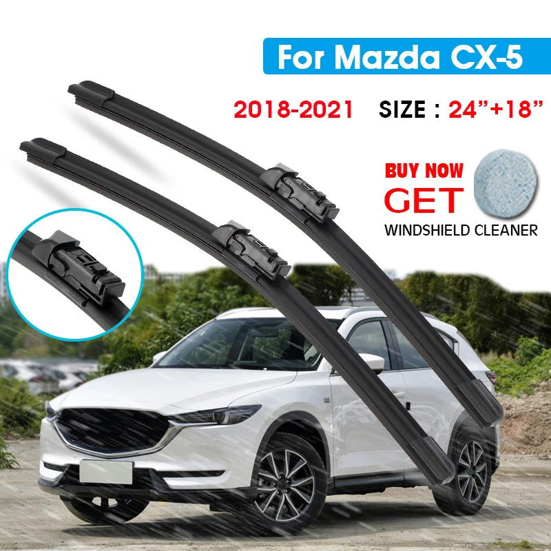 

Car Wiper Blade For Mazda CX-5 24"+18" 2018 2019 2020 2021 Auto Windscreen Windshield Wipers Blades Window Wash