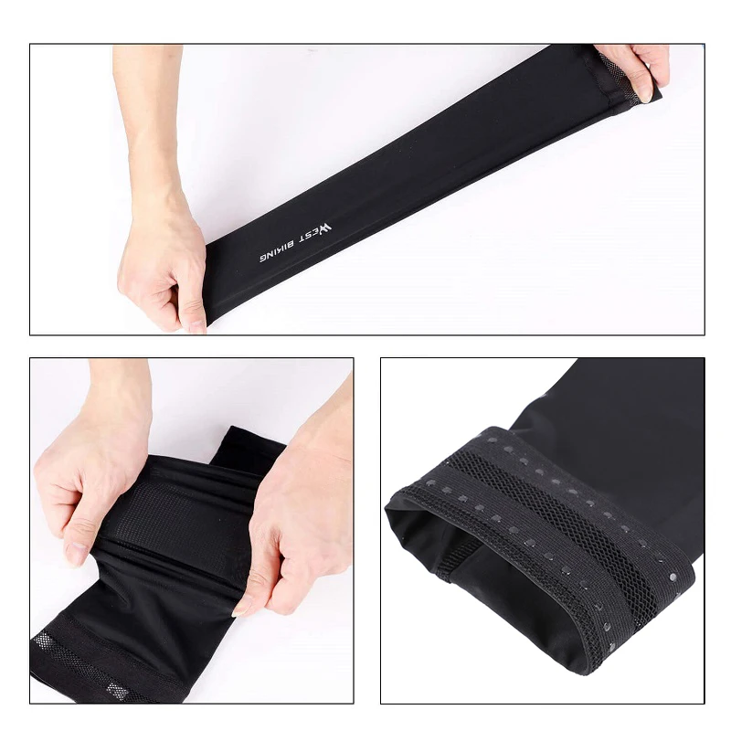 WEST BIKING Ice Silk Arm Sleeves Cycling Arm Warmers Cover Sun UV Protection Outdoor Sports Running Fitness Summer Arm Sleeves