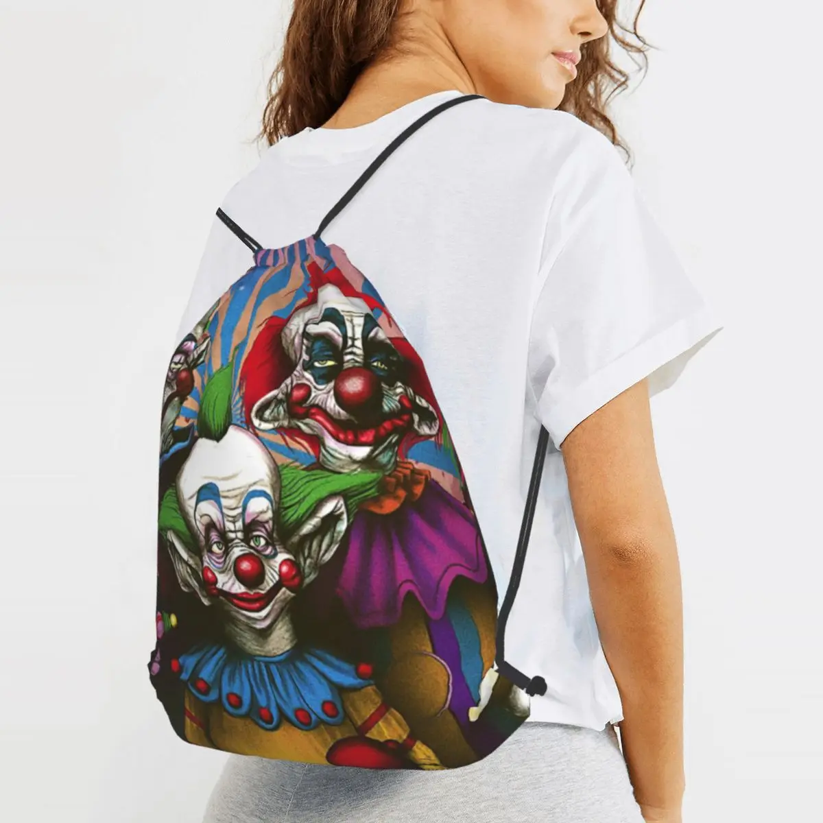 Killer Klowns From Outer Space Film Backpacks Multi-function Drawstring Bags Sports Bag Book Bags for Travel School