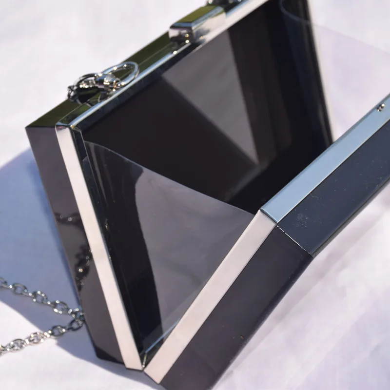 Acrylic Transparent Clutch Handbags for Women Square Evening Party Bag Box Shoulder Messenger Bag Designer Luxury Wedding Wallet