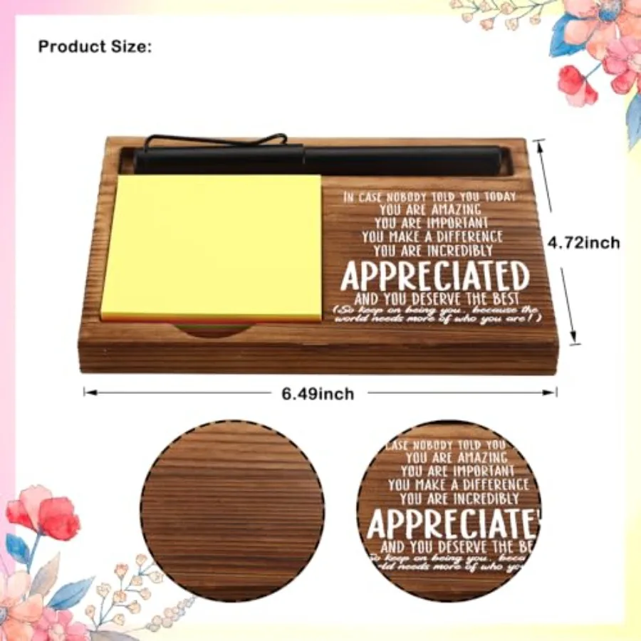 هدايا تقدير للنساء هدايا وظيفة جديدة للنساء Inspiratiol مكتب ديكور هدية للمرأة حامل قلم المفكرة الخشبية مع Ins