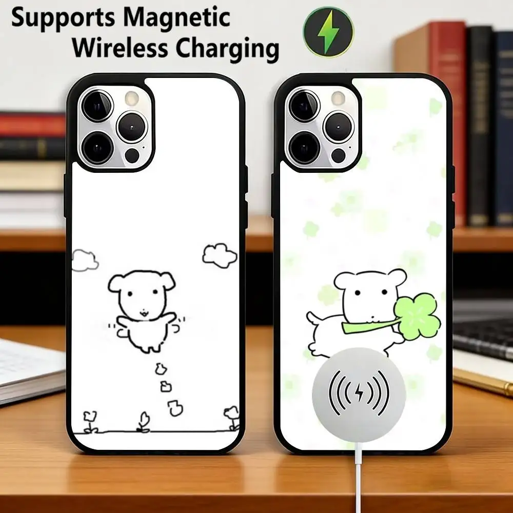 Cute Ganadi-S Dog Phone Case For iPhone17,16,15,14,13,12,11 Plus,Pro Allows magnetic wireless charging Gift