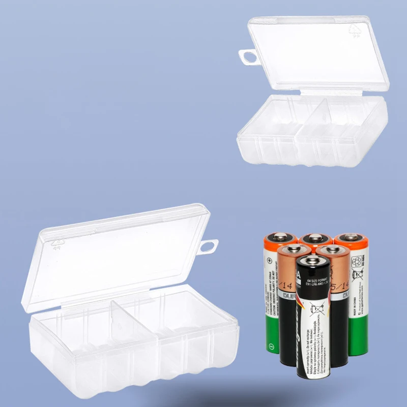 Caja de almacenamiento de batería transparente de 6 ranuras, soporte de plástico duro, caja de almacenamiento de batería para AA/AAA, caja organizadora de baterías