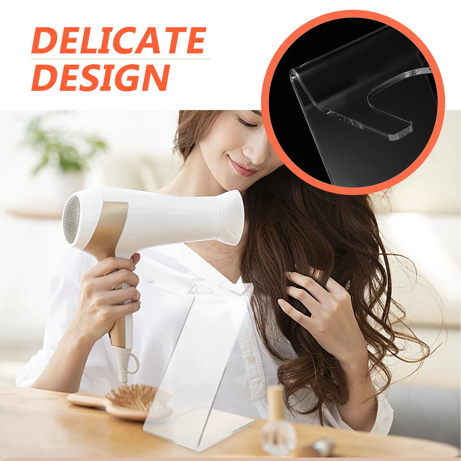 

Hair Dryer Holder Desktop Acrylic Stand Blow Dryer Storage Rack for Bathroom Hotel Use Bathroom Hairdryer Storage Rack