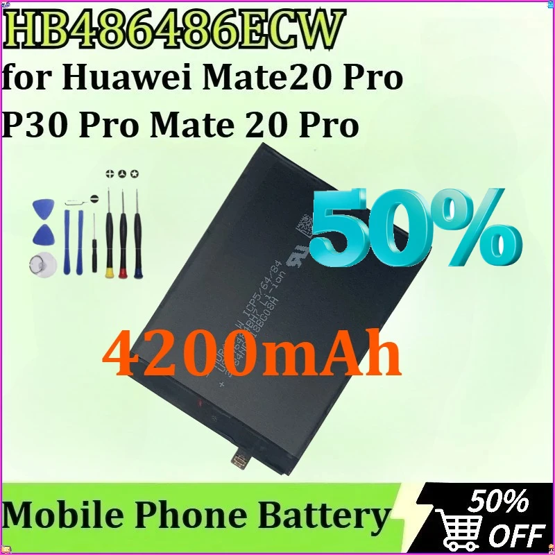 

HB486486ECW Mobile Phone Battery for Huawei Mate20 Pro P30 Pro Mate 20 Pro Newly Upgraded 4200mAh + Tools