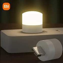 Xiaomi Small Night Lights USB Plug Lamp Mini LED Book Light Foldable Camping Power Bank Charging Round Reading Eye Protection