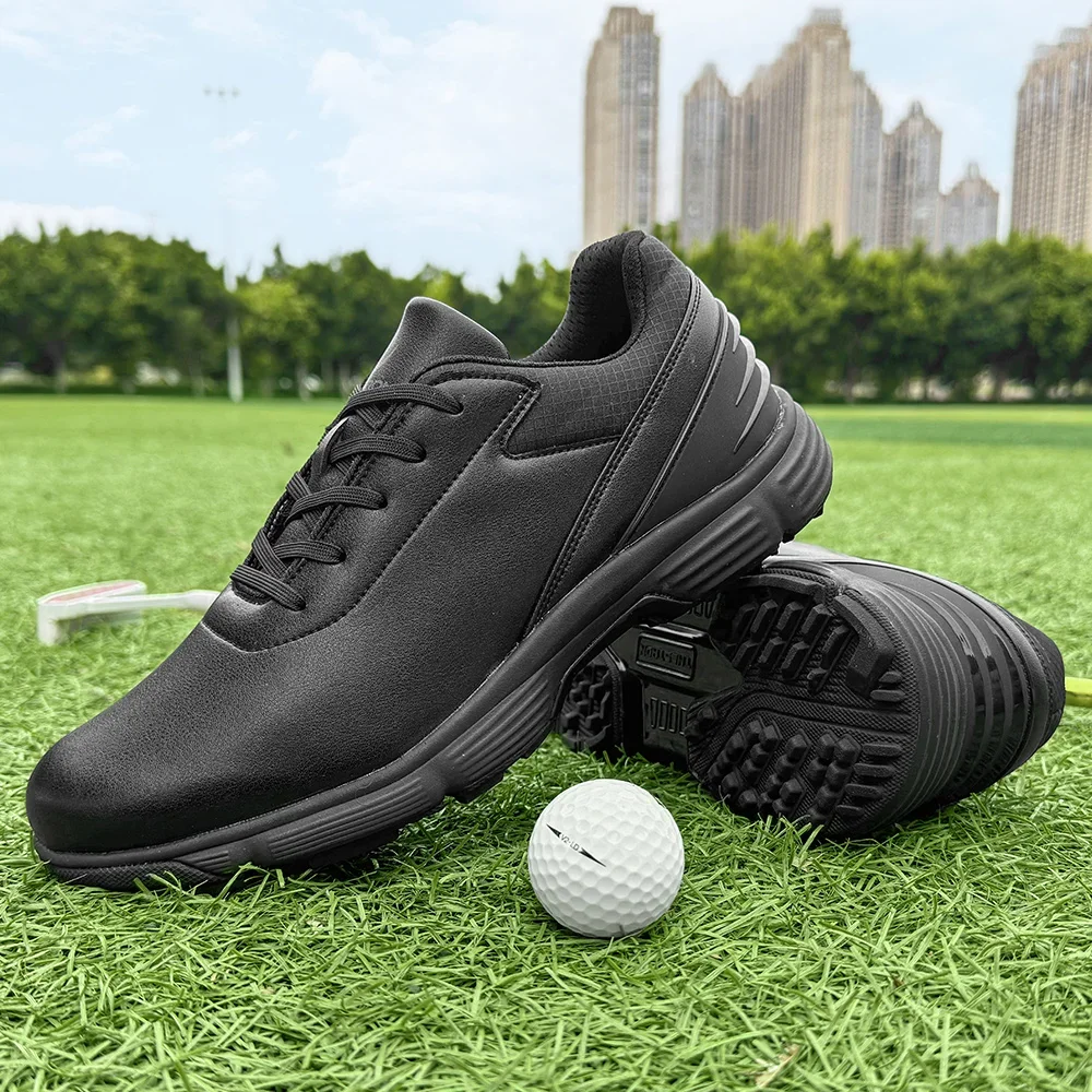 Sapatos de golfe masculinos, à prova d'água, respirável, tênis antiderrapante, sem pontas, calçados esportivos para caminhada ao ar livre