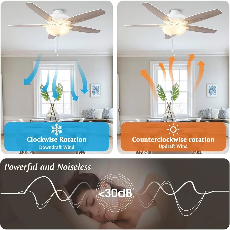 52 بوصة مروحة سقف ريفية للمزرعة مع ضوء الثريا لغرفة النوم فلوش جبل مراوح السقف في الهواء الطلق للباحات سلسلة سحب C #6