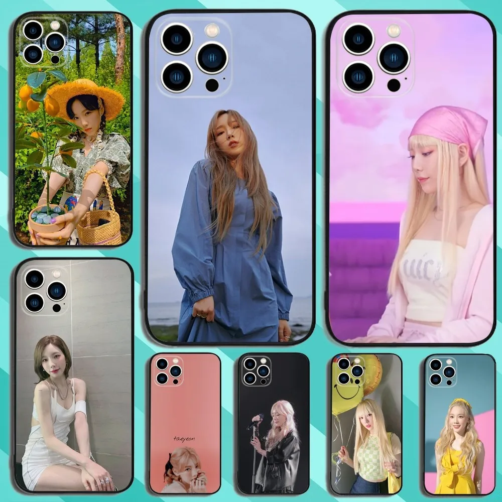 

T-Taeyeon Singer Girl Phone Case For iPhone 15,14,13,12,11,Plus,Pro Max,XS,X,XR,SE,Mini,8,7 Soft Silicone Black Cover