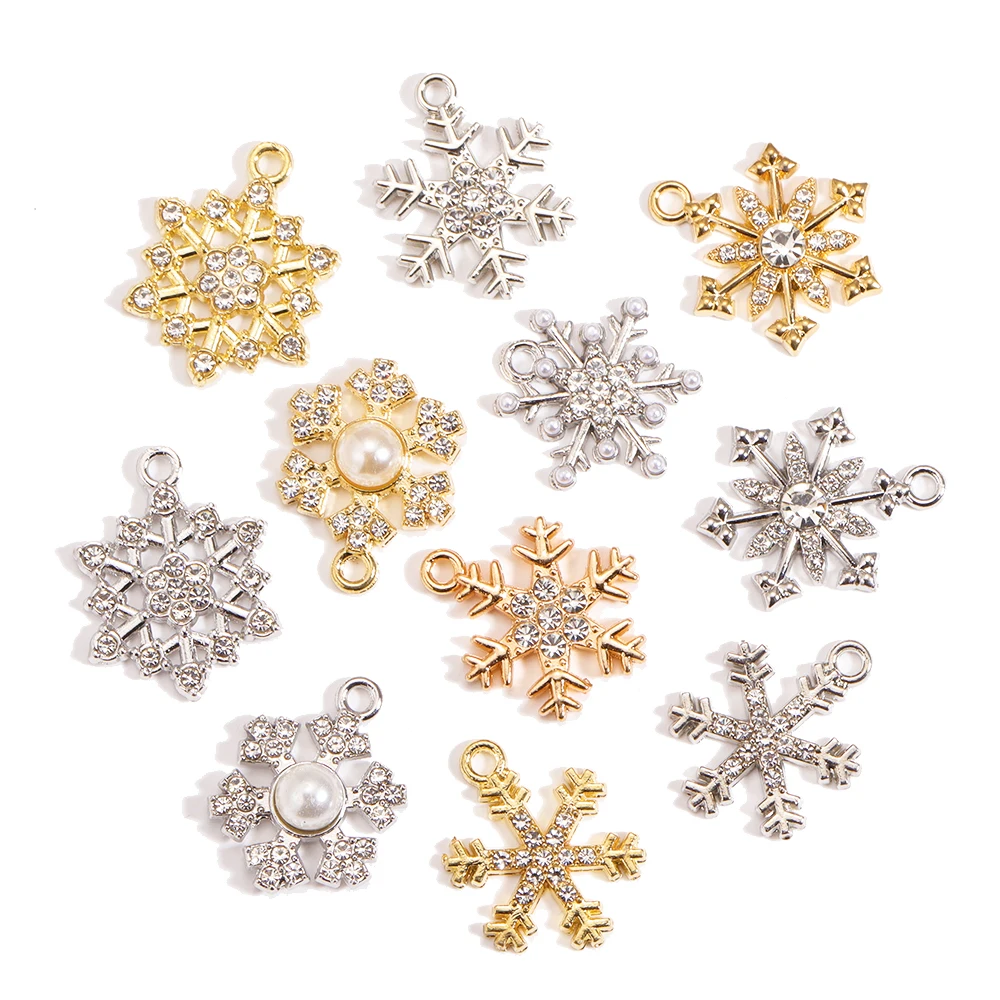 Peixin 10 قطع فاخرة كريستال حجر الراين ندفة الثلج قلادة سحر للنساء أقراط قلادة الاكسسوارات اليدوية الحلي