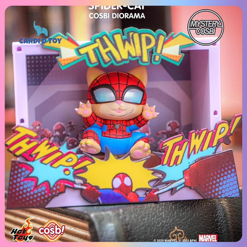 

Новые оригинальные Hottoys Человек-Паук Слепая коробка Across The Spider Verse Cosbi Scene Mystery Box Spider Punk Аниме Фигурки Подарочные игрушки