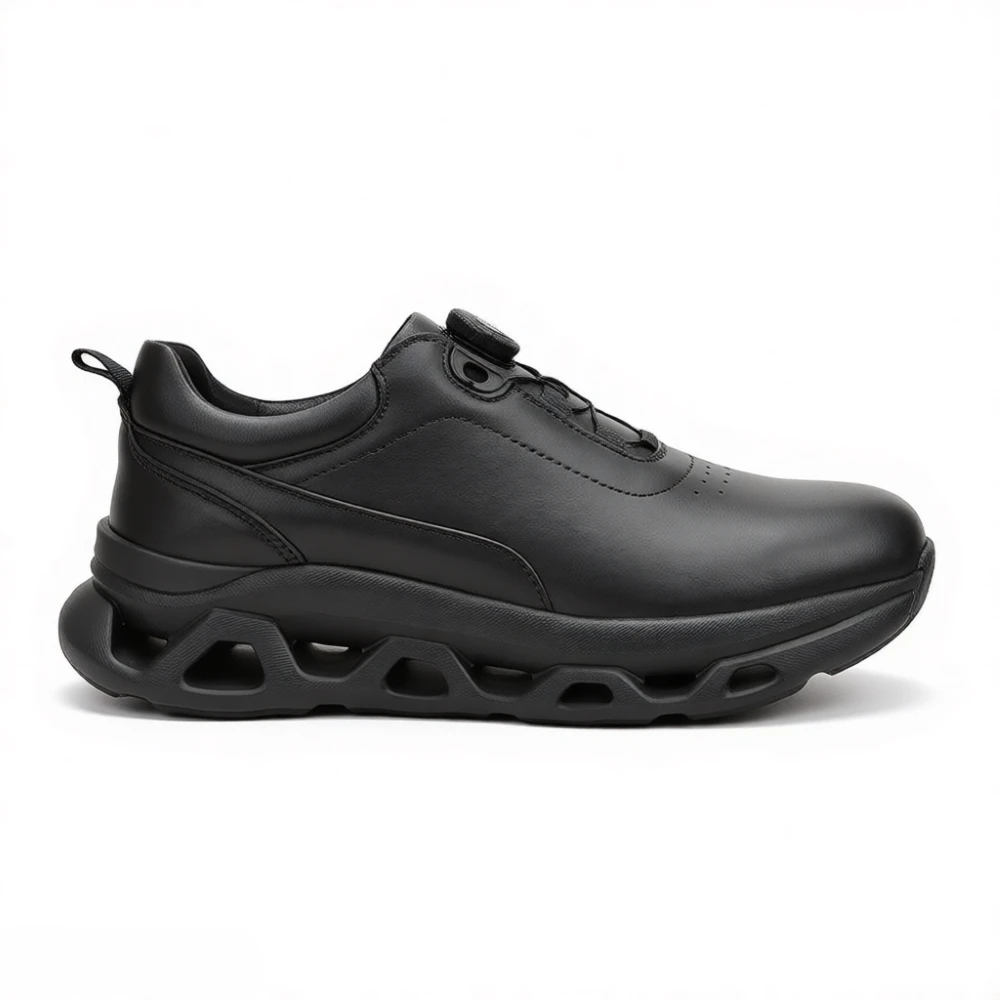 Genuine Leather Shoes Men Casual Rotary Button Easy Wear Loafers Cowhide Lazy Sneakers Sportswear Daily Travel Business Walking