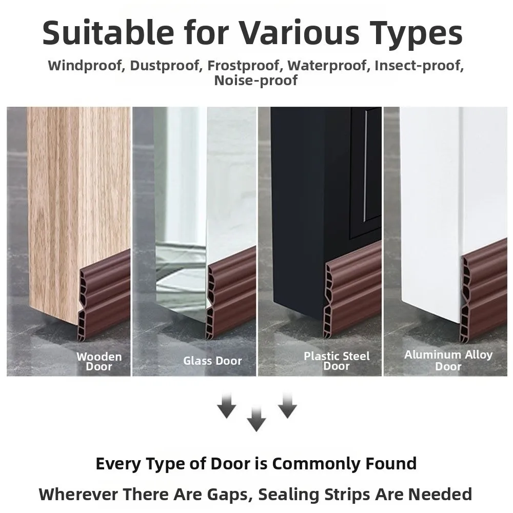 

1M Door Bottom Sealing Strip Flexible Sound Insulation Weatherstrip Draft Guard Dustproof Under Door Draft Stopper Sealing Strip