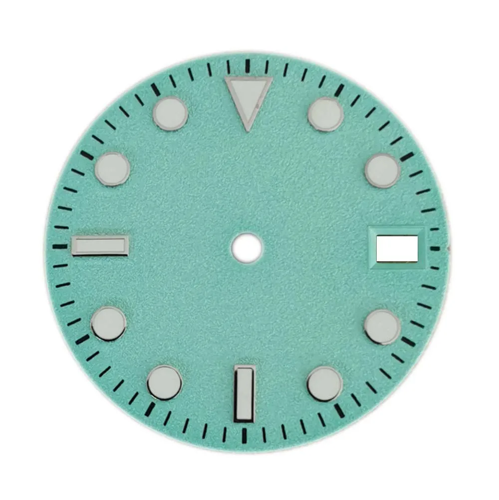 28.5mm Frosted Dial for NH35/NH36/4R/7S Movement Light Blue/Green/White Watch Face Modified Watch Dial Accessories