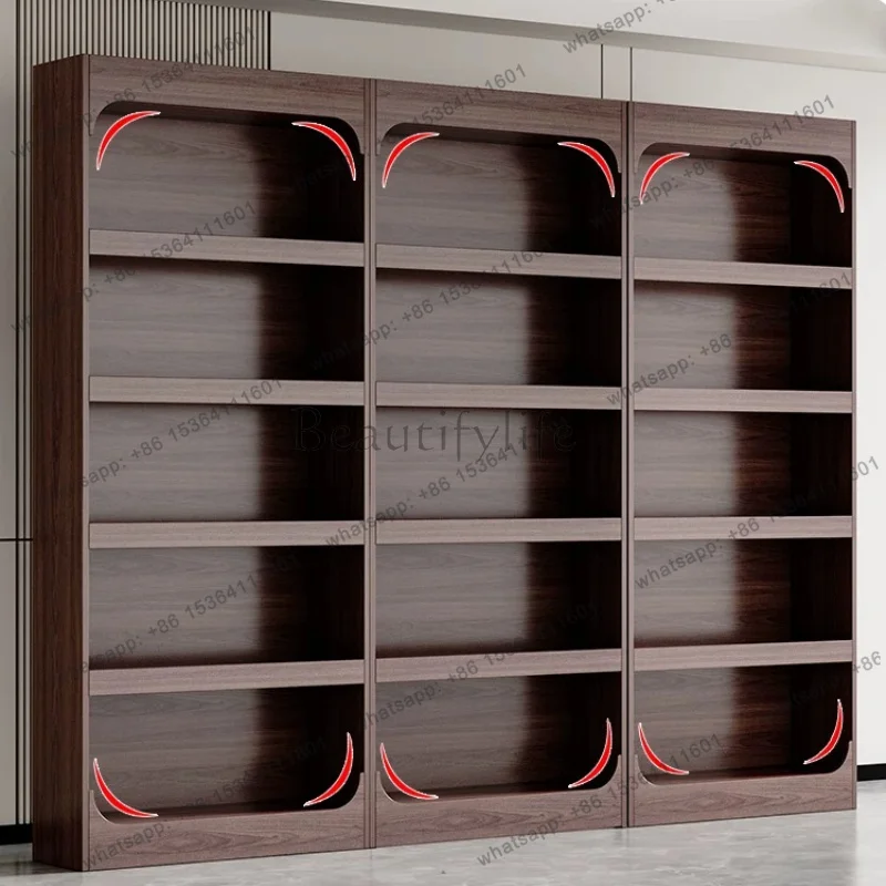 LJY Modern Wooden Display Cabinet Nordic Creative Multi-layer Storage Rack Cosmetic Shelf Supermarket Office Furniture Mueble