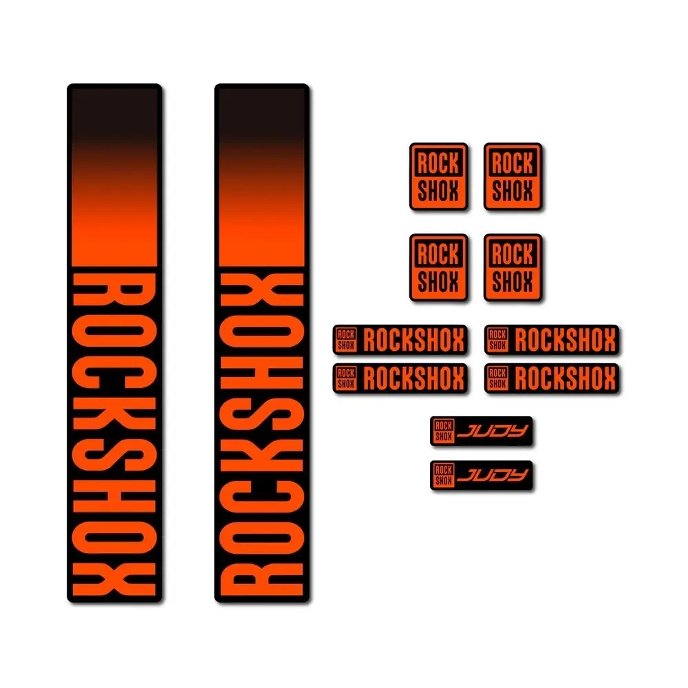 1SET RockShox Judy Fork Stickers, Gradient Multi-color Waterproof Vinyl Decals for MTB Suspension Decor