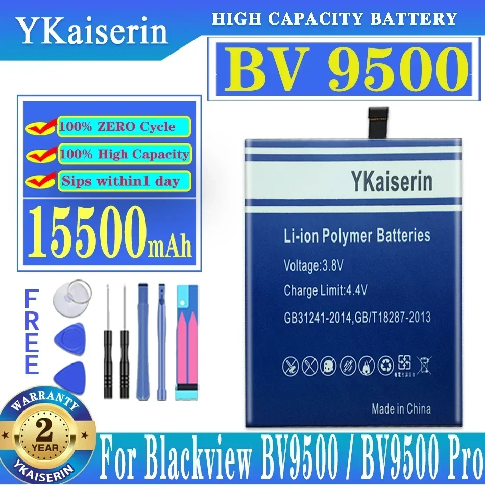 

Аккумулятор ykaisсеребрин 15500 мАч BV 9500 для Blackview BV9500 Pro BV9500Pro MT6763T 536380, батарея для телефона + номер отслеживания