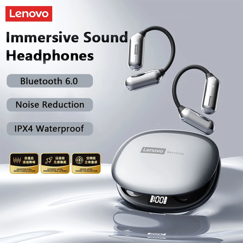 

Lenovo LE503 OWS Беспроводные Bluetooth V6.0 Наушники HIFI Стереозвук Сенсорная гарнитура с крючком ENC Спортивные наушники с шумоподавлением