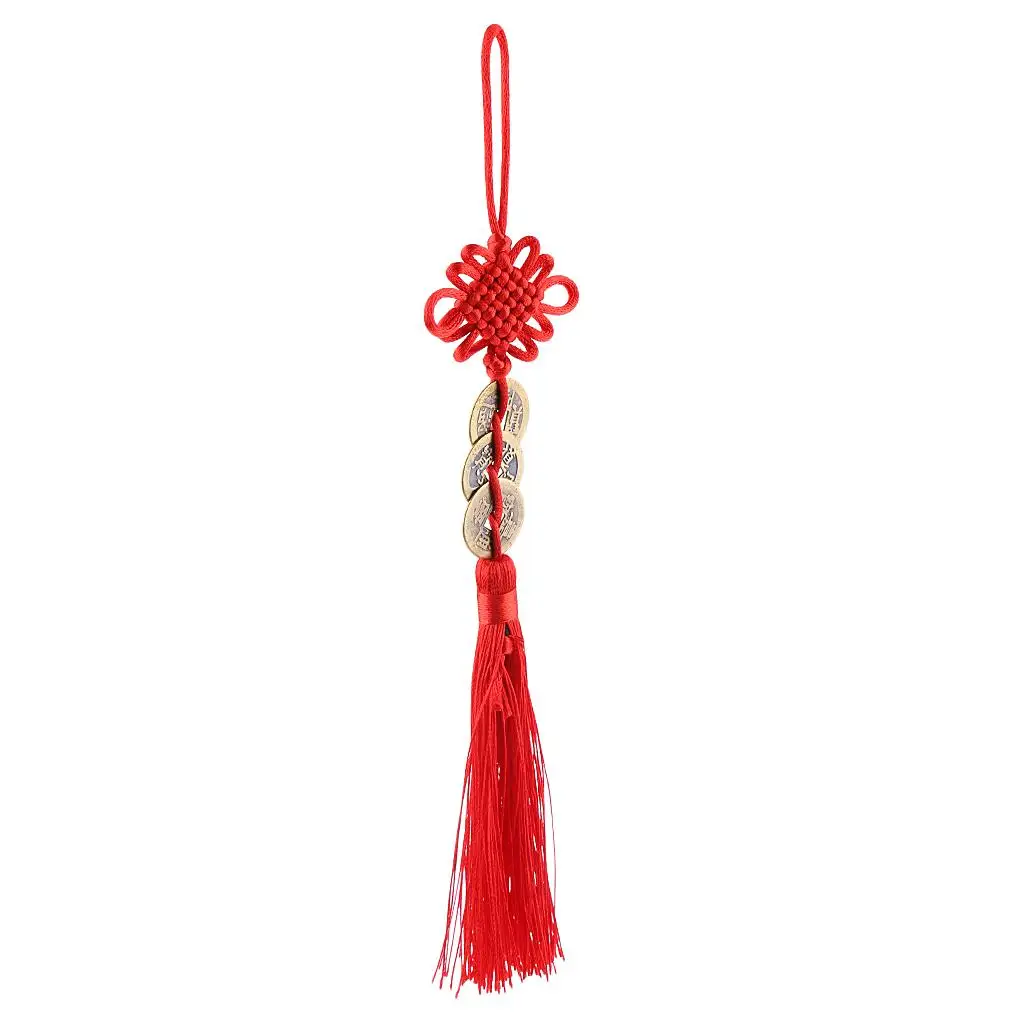 

2" Chinese Knot Tassel Feng Shui Coins Pendant Car Inner Decor