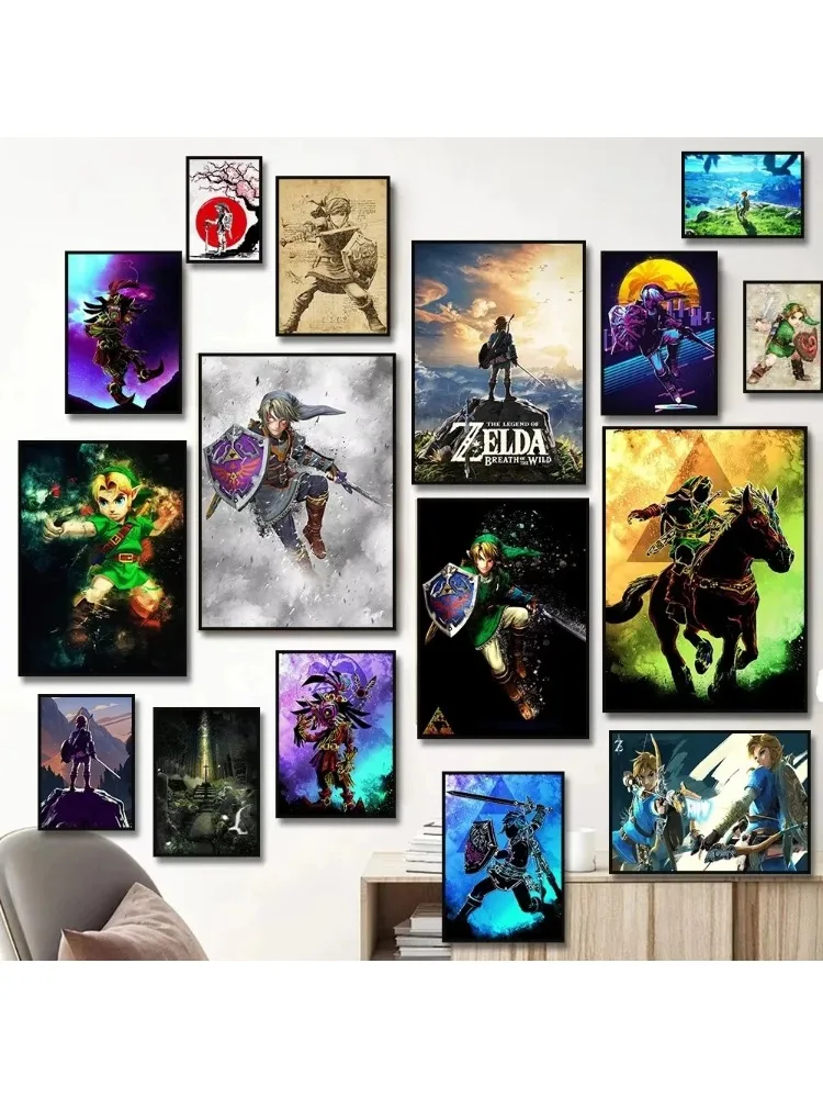 Affiche De jeu vidéo Legend, peinture sur toile, affiche et imprimés Zeldas Link, images d'art murales pour chambre moderne, salle De jeux, maison