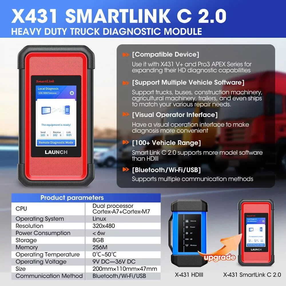 [2024 ALL-IN-ONE DIESEL SCAN TOOL] LAUNCH X431 PRO3S+ SmartLink HDIII HD3 Heavy Duty Truck Diesel OBD Diagnostic Scanner