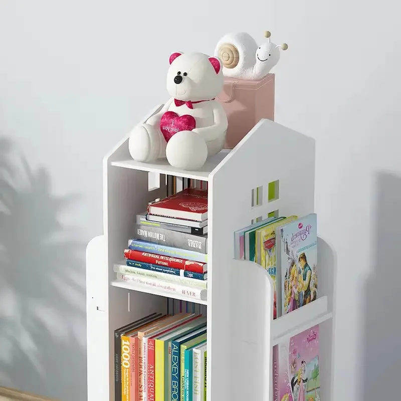 Rotating Bookshelf Bookcase Space-saving Children's Floor Picture Book Bookshelf