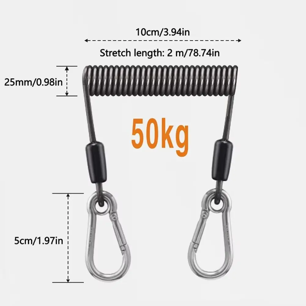 مرونة لفائف الصيد غاب حبل قابل للقفل تمتد تسلق مشبك حبل الثقيلة حبل أمان الصيد ملفوف الحبل الصيد