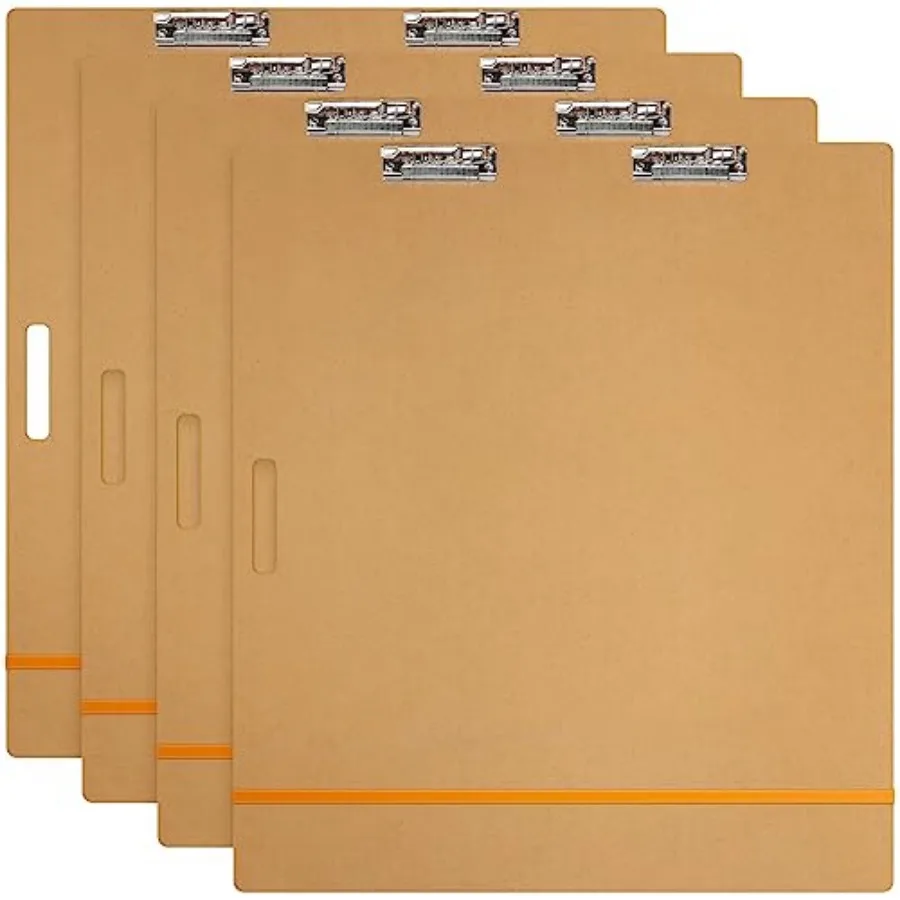 

Lcia 4 Pcs Artist Sketch Tote Board with Clips Handle Rubber Band, 5 mm Thickness Drawing Painting Clipboards Large Portable Li