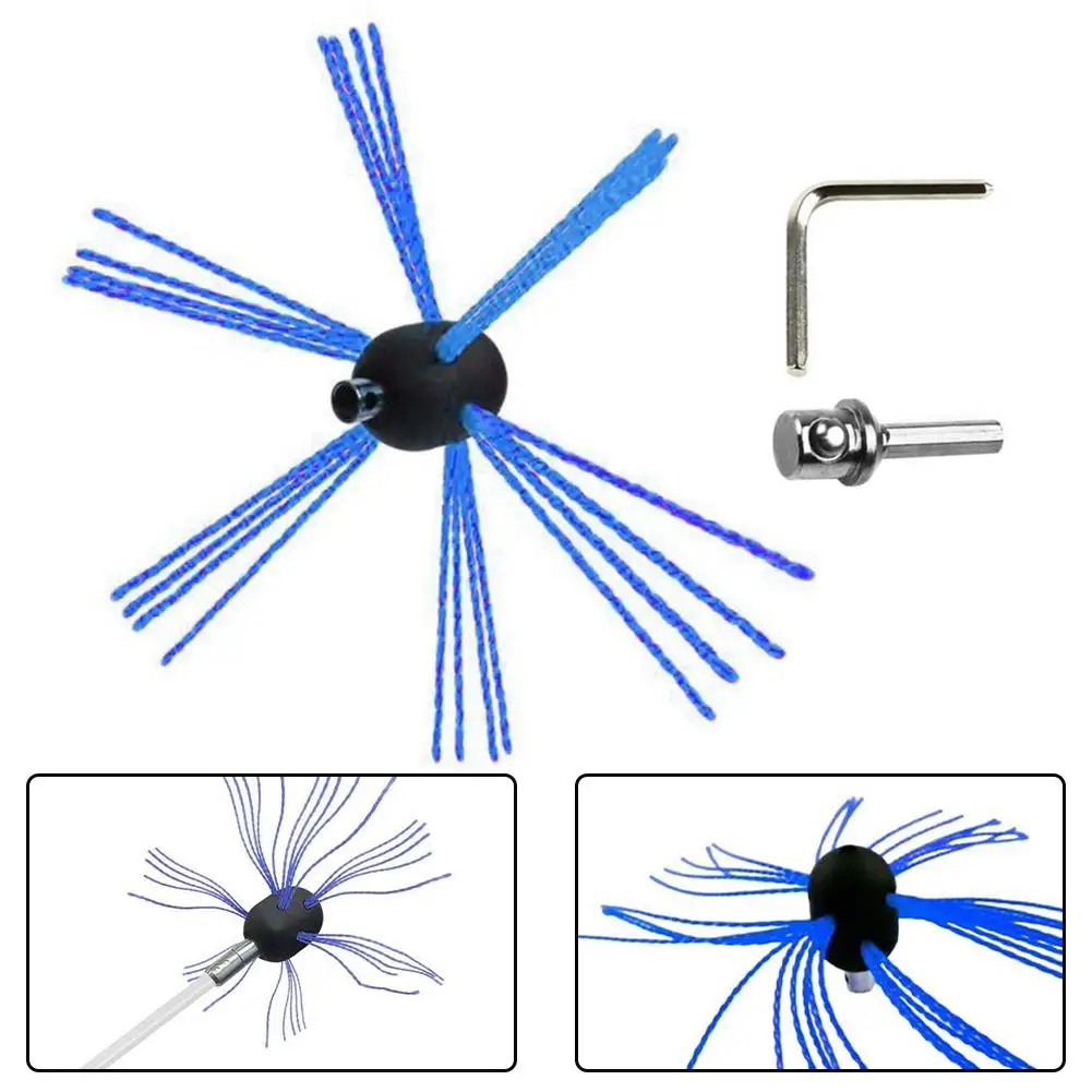 

Flexible Chimney Brush Head Flexible Brush Head Blue Line Brush Head Power Sweeping Kit Reinforced Nylon Material