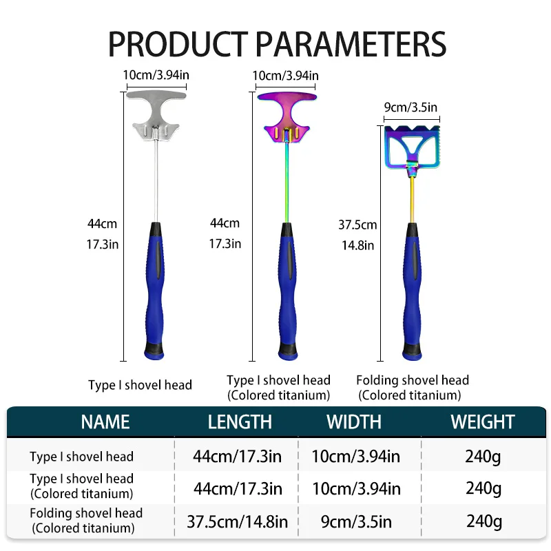 Pala de cebo para camarones de acero inoxidable – plegable mango goma - imagen 2