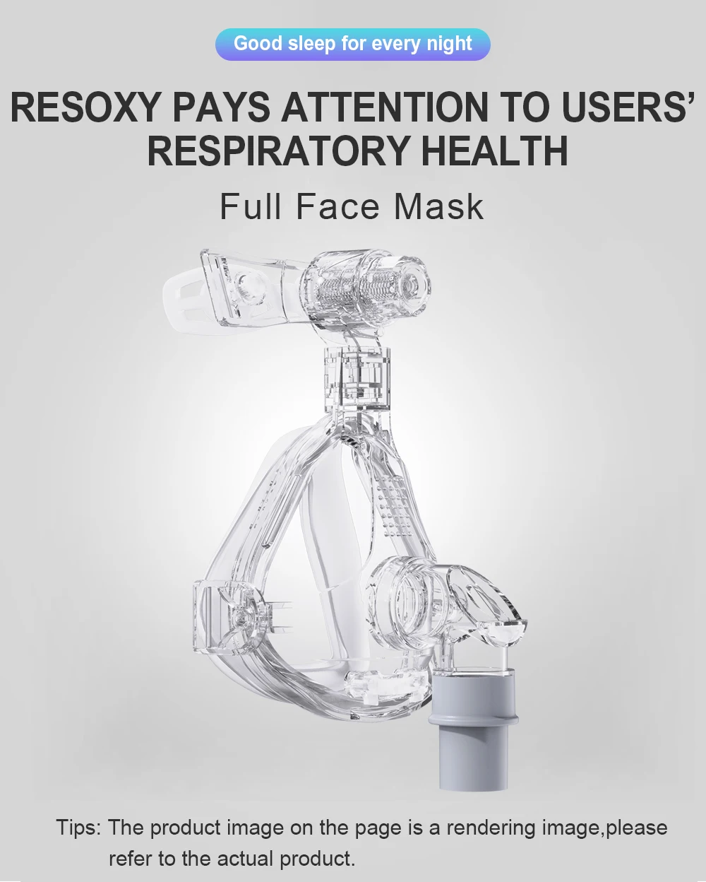 RESOXY CPAP Vollgesichtsmaske Auto BiPAP CPAP Mundmaske Medizinische Silikon-Vollgesichtsmaske mit Kopfbedeckung für Schlafapnoe Schnarchen – Detail 9