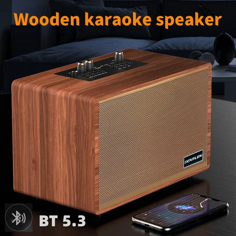 100W Wireless Retro Audience Outdoor Portable Sound Box Bluetooth Speaker Desktop Subwoofer Home Karaoke FM All-in-one Machine